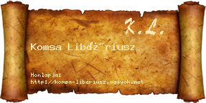 Komsa Libériusz névjegykártya